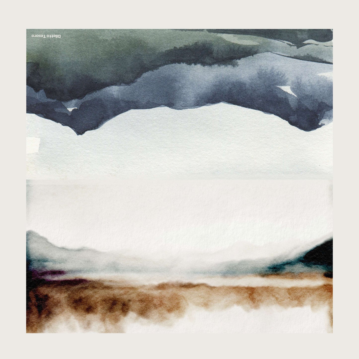 Watercolour Landscape Scarf - soft hues (90x90cm)